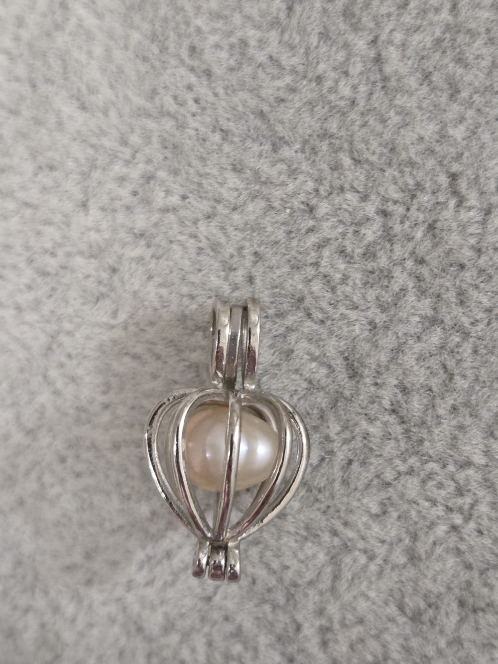 2 For $10 Silver Tone Pearl in Cage Charm Pendant Mermaidcore Cute Classy Office
